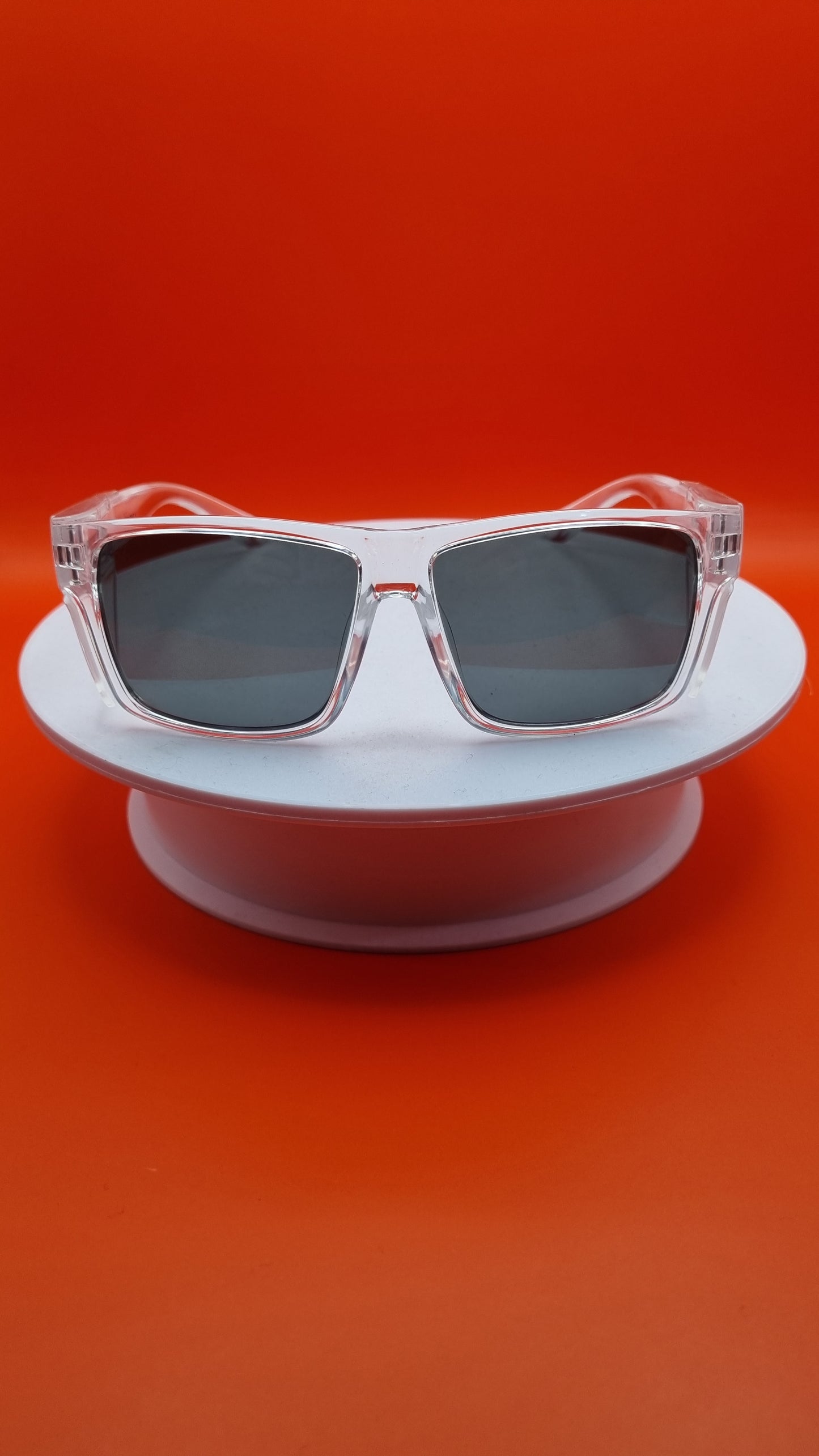 SAFETY GLASSES (CLEAR FRAMES POLARIZED)