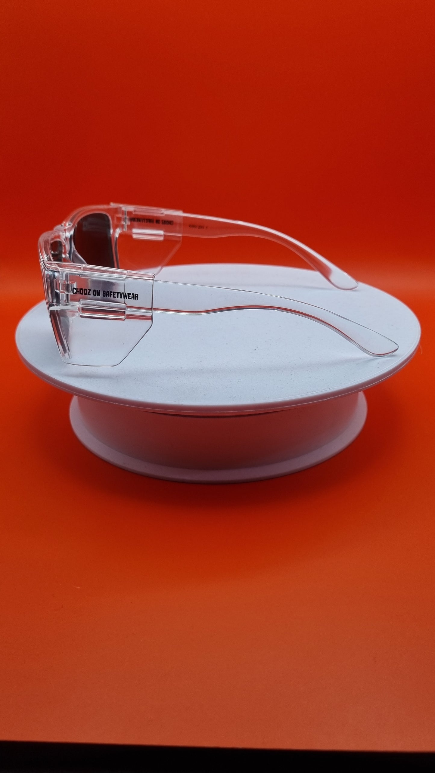 SAFETY GLASSES (CLEAR FRAMES POLARIZED)
