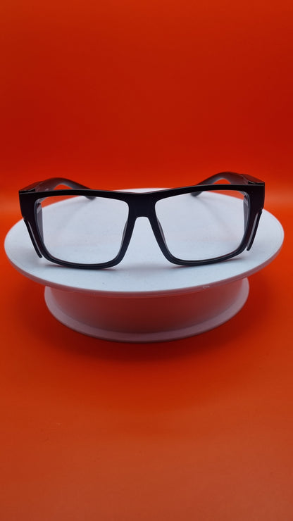 SAFETY GLASSES (CLEAR LENS BLACK FRAME)