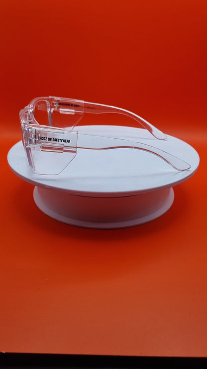 SAFETY GLASSES (CLEAR FRAME AND LENS)